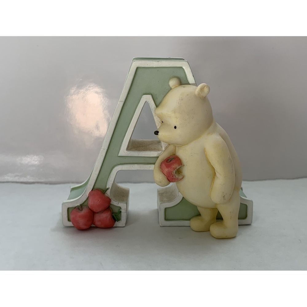 Disney Classic Winnie The Pooh Alphabet Letter "A" Pooh With Apple 3" Michel Co.